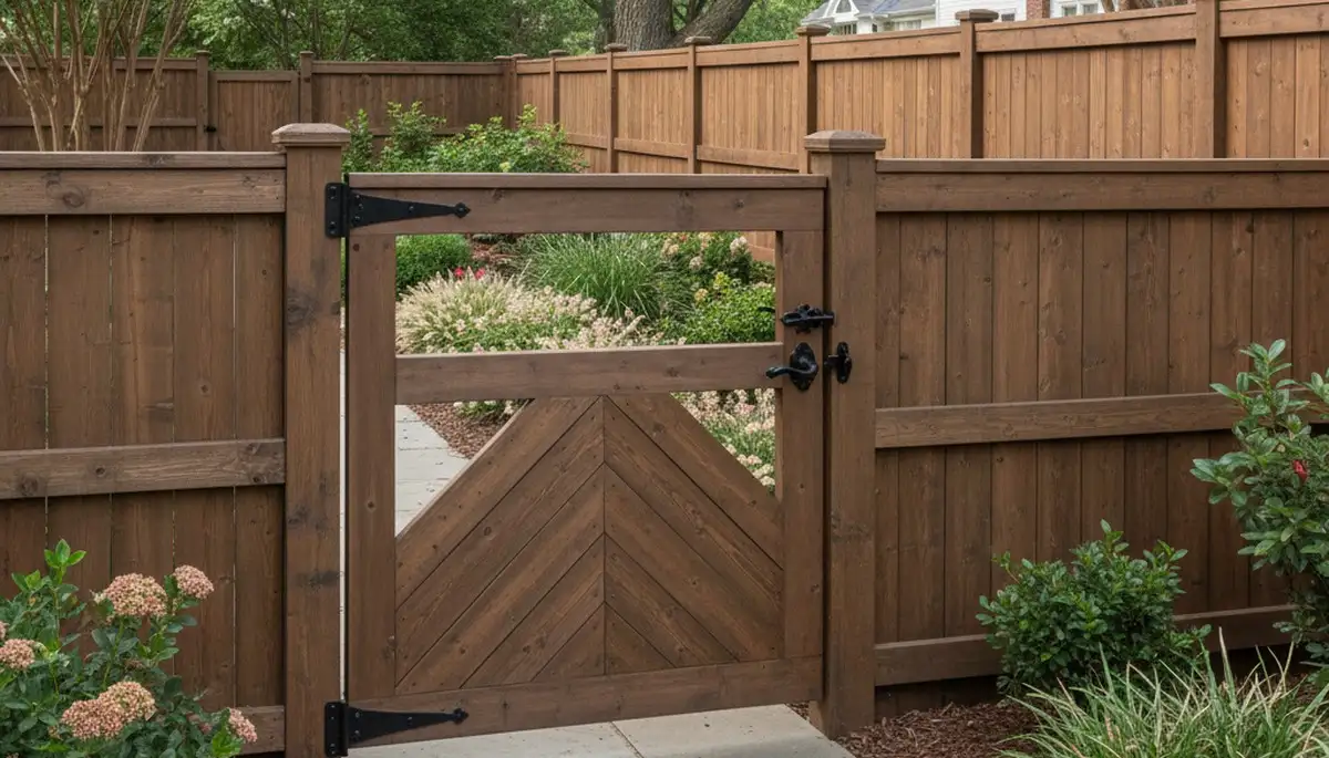 Custom gate and fence installation by Chop Chop Landscaping in Columbia, MO enhancing curb appeal