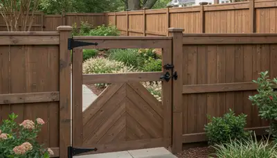 Custom gate and fence installation by Chop Chop Landscaping in Columbia, MO enhancing curb appeal