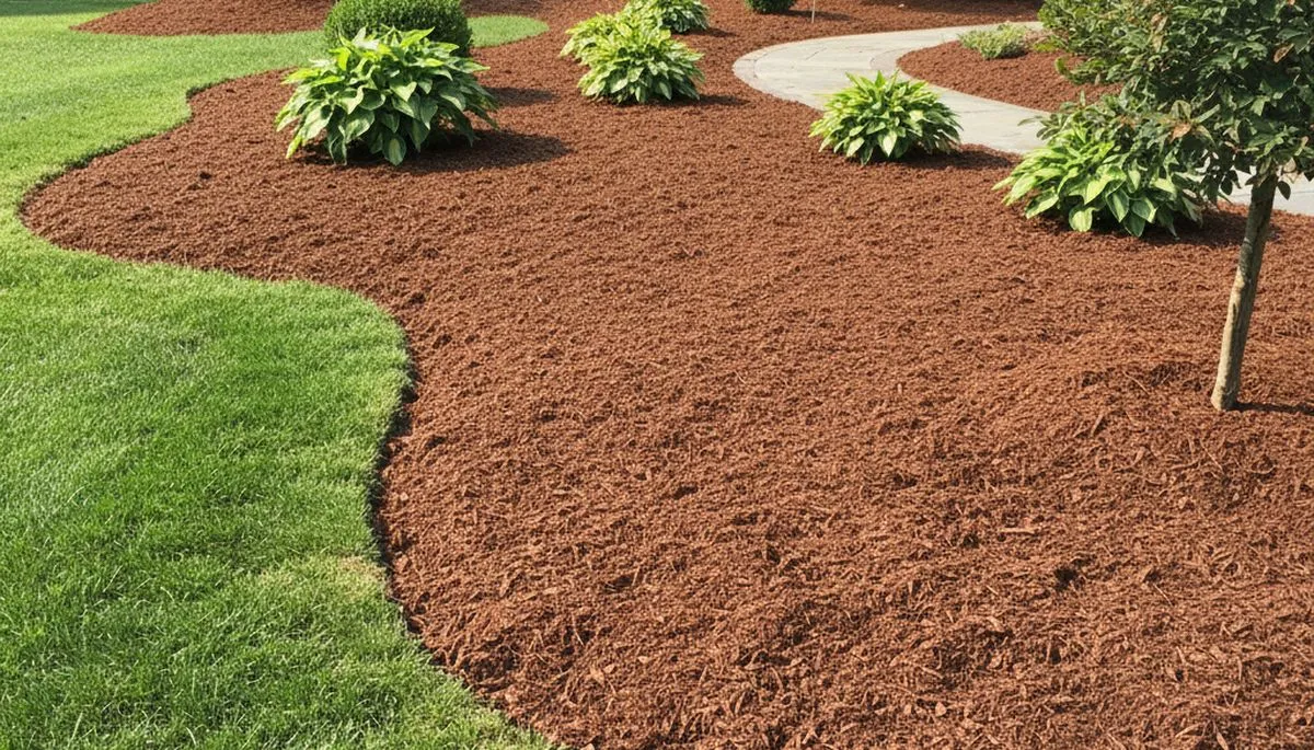 Fresh mulch installation with clean edges and rich color by Chop Chop Landscaping in Columbia, MO