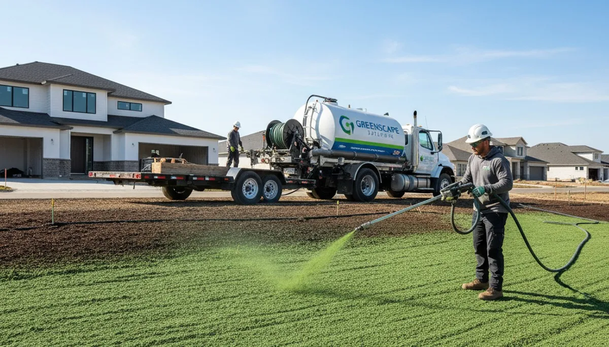 Hydroseeding lawn service in Columbia, MO by Chop Chop Landscaping for fast, lush turf growth