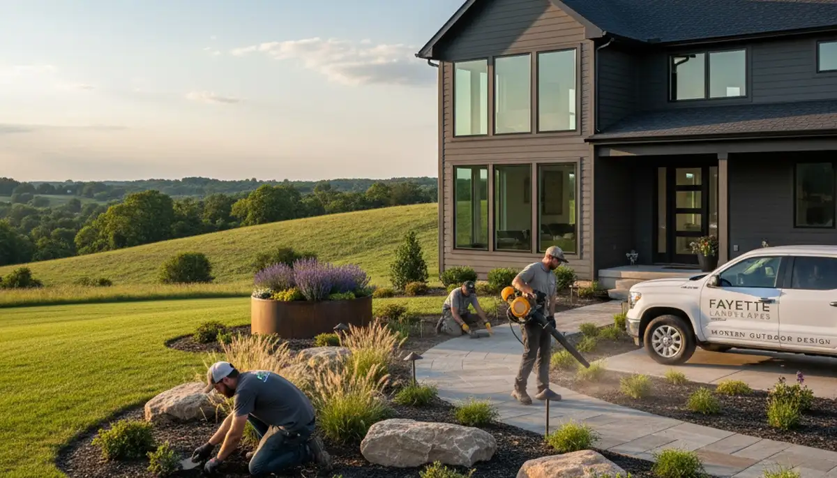 Columbia, MO landscaping design team creating a custom outdoor space for a local home