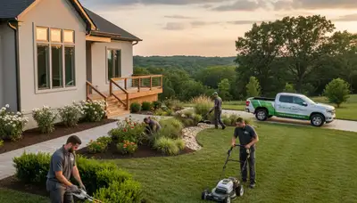 Landscaping team providing professional yard design and maintenance in Columbia, MO