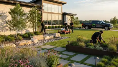 Landscaping team serving Columbia, MO with professional landscape design and installation services
