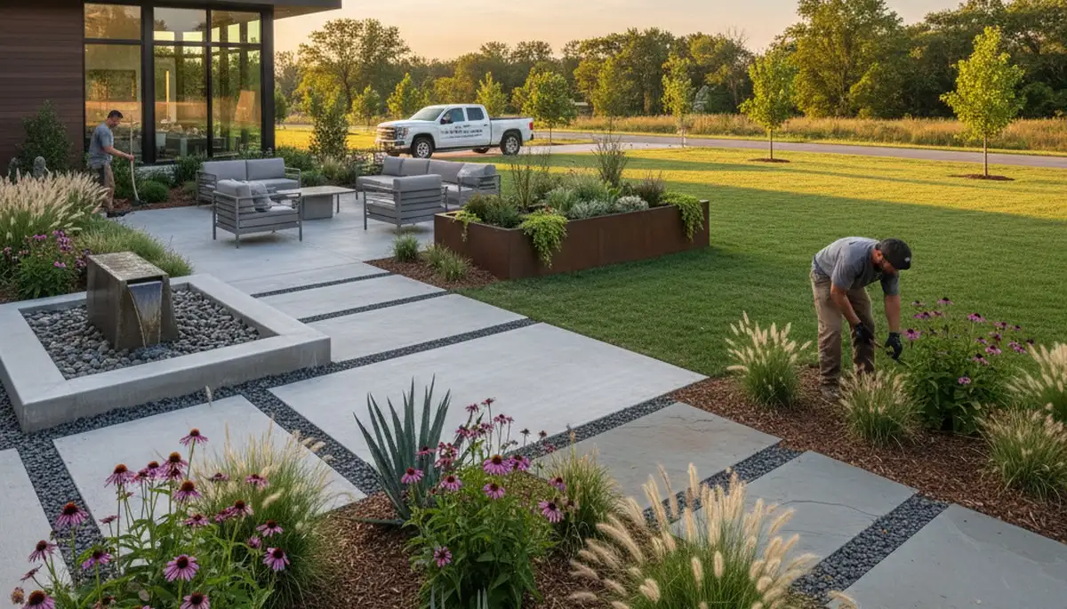 Landscaping team in Columbia, MO providing professional landscape design and maintenance services